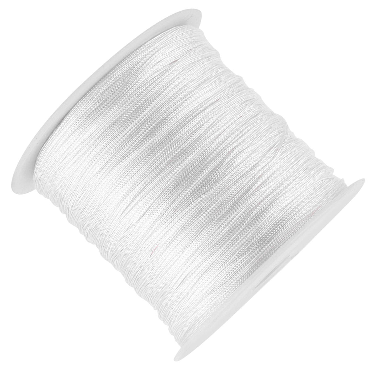 100M x 0.8mm Nylon Chinese Knot Cord Rattail Macrame Shamballa Thread String White