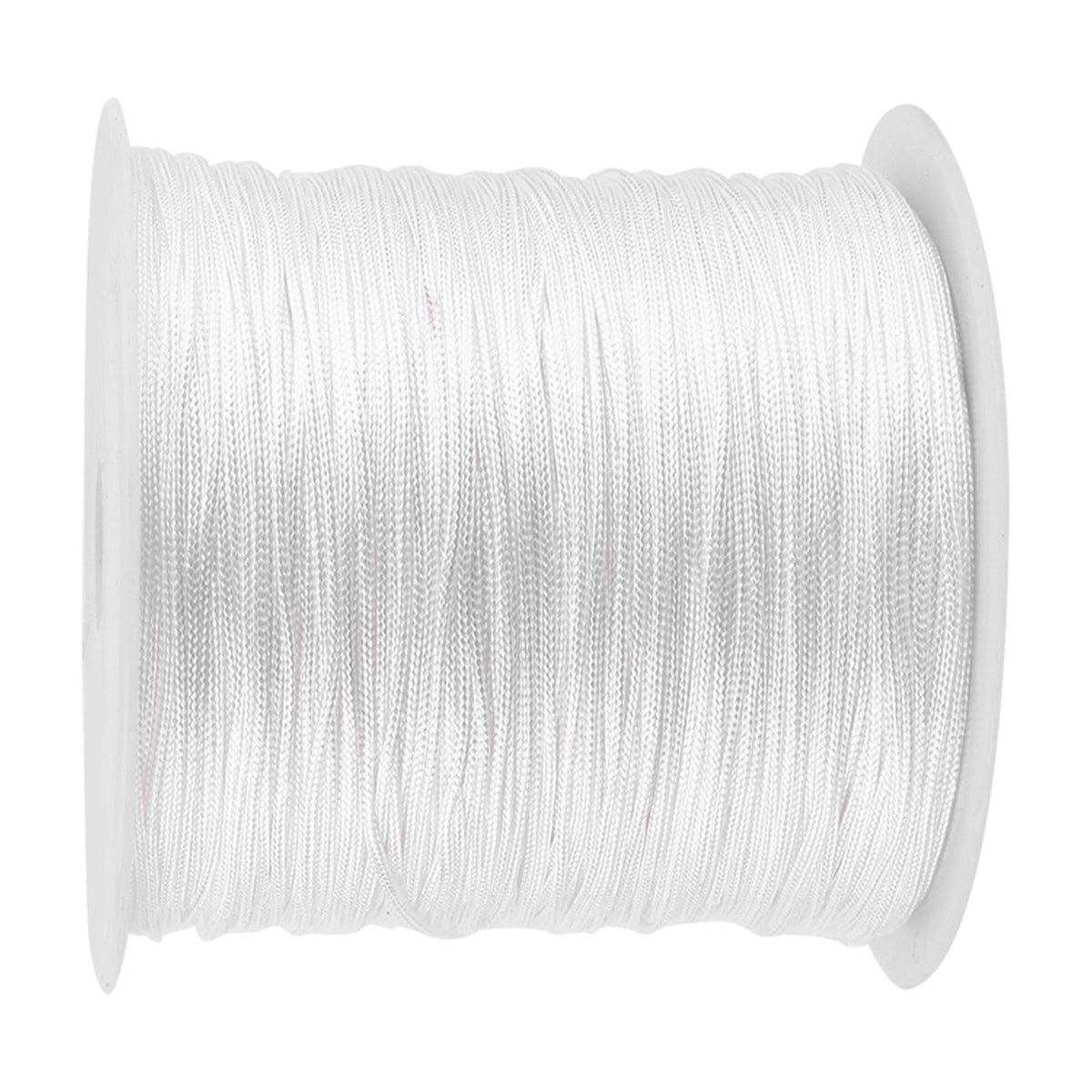100M x 0.8mm Nylon Chinese Knot Cord Rattail Macrame Shamballa Thread String White