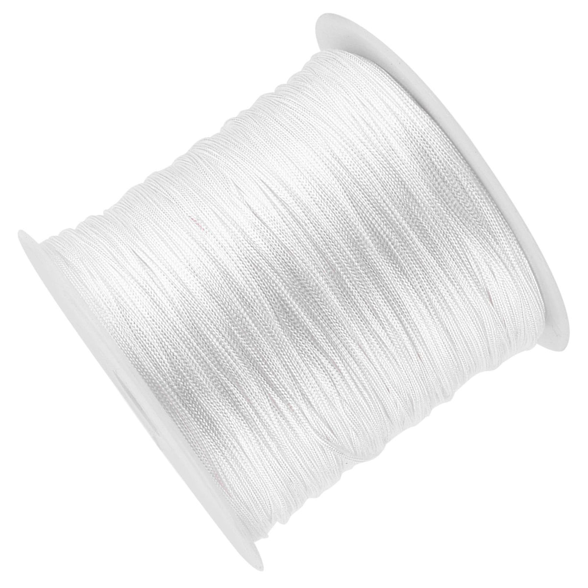 100M x 0.8mm Nylon Chinese Knot Cord Rattail Macrame Shamballa Thread String White