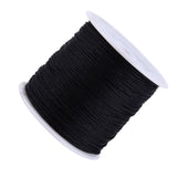 100M x 0.8mm Nylon Chinese Knot Cord Rattail Macrame Shamballa Thread String Black