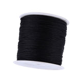 100M x 0.8mm Nylon Chinese Knot Cord Rattail Macrame Shamballa Thread String Black - Rear View