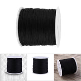 100M x 0.8mm Nylon Chinese Knot Cord Rattail Macrame Shamballa Thread String Black