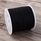 100M x 0.8mm Nylon Chinese Knot Cord Rattail Macrame Shamballa Thread String Black
