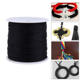 100M x 0.8mm Nylon Chinese Knot Cord Rattail Macrame Shamballa Thread String Black - Extra Image