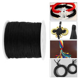100M x 0.8mm Nylon Chinese Knot Cord Rattail Macrame Shamballa Thread String Black