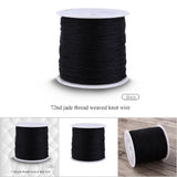 100M x 0.8mm Nylon Chinese Knot Cord Rattail Macrame Shamballa Thread String Black