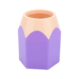Creative Makeup Brush Holder Pen Vase Pencil Pot Stationery Box Desk Container(Purple)