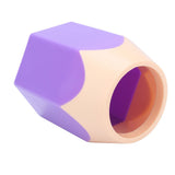 Creative Makeup Brush Holder Pen Vase Pencil Pot Stationery Box Desk Container(Purple) - Front View