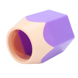 Creative Makeup Brush Holder Pen Vase Pencil Pot Stationery Box Desk Container(Purple) - Side View