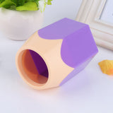 Creative Makeup Brush Holder Pen Vase Pencil Pot Stationery Box Desk Container(Purple) - Close-Up Angle