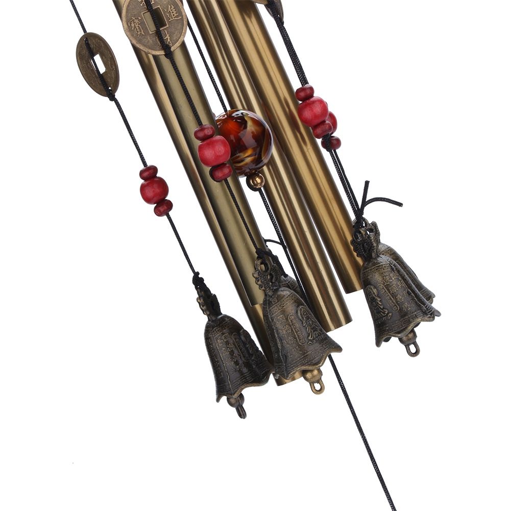 4 Tubes 5 Bells Bronze Yard Garden Outdoor Living Wind Chimes Gift