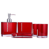 5PC/Set Acrylic Bathroom Accessories Bath Cup Bottle Toothbrush Holder Soap Dish - Rear View