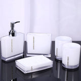 5PCS Suit Acrylic Bathroom Accessories Set Bath Cup Toothbrush Holder Soap Dish