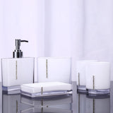 5PCS Suit Acrylic Bathroom Accessories Set Bath Cup Toothbrush Holder Soap Dish - Rear View