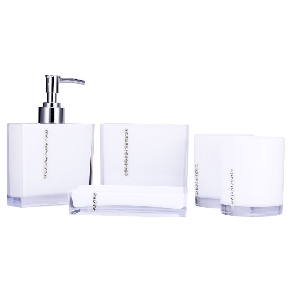 5PCS Suit Acrylic Bathroom Accessories Set Bath Cup Toothbrush Holder Soap Dish