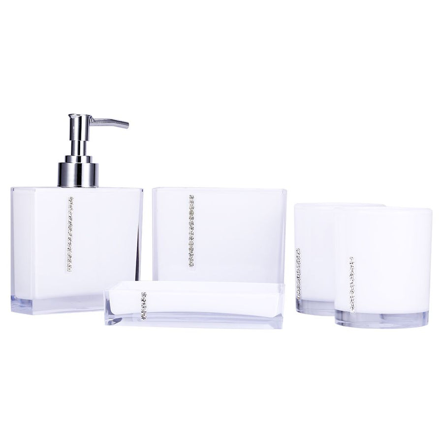 5PCS Suit Acrylic Bathroom Accessories Set Bath Cup Toothbrush Holder Soap Dish