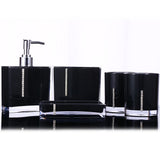 5PC/Set Acrylic Bathroom Accessories Bath Cup Bottle Toothbrush Holder Soap Dish - 45-Degree Angle