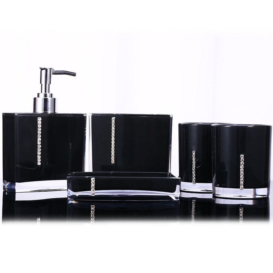 5PC/Set Acrylic Bathroom Accessories Bath Cup Bottle Toothbrush Holder Soap Dish