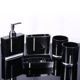 5PC/Set Acrylic Bathroom Accessories Bath Cup Bottle Toothbrush Holder Soap Dish