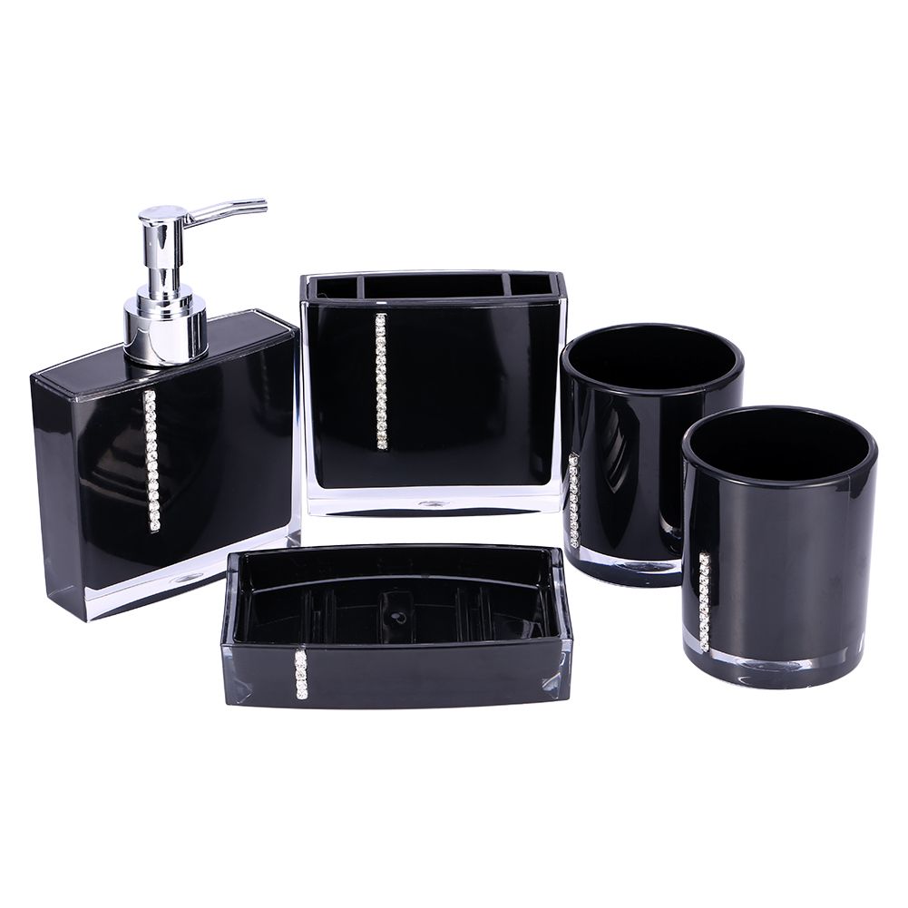 5PC/Set Acrylic Bathroom Accessories Bath Cup Bottle Toothbrush Holder Soap Dish