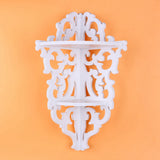 2 Tier Carved Home Bathroom Corner Shower Storage Shelf Rack Stand Display White - Rear View