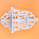 2 Tier Carved Home Bathroom Corner Shower Storage Shelf Rack Stand Display White