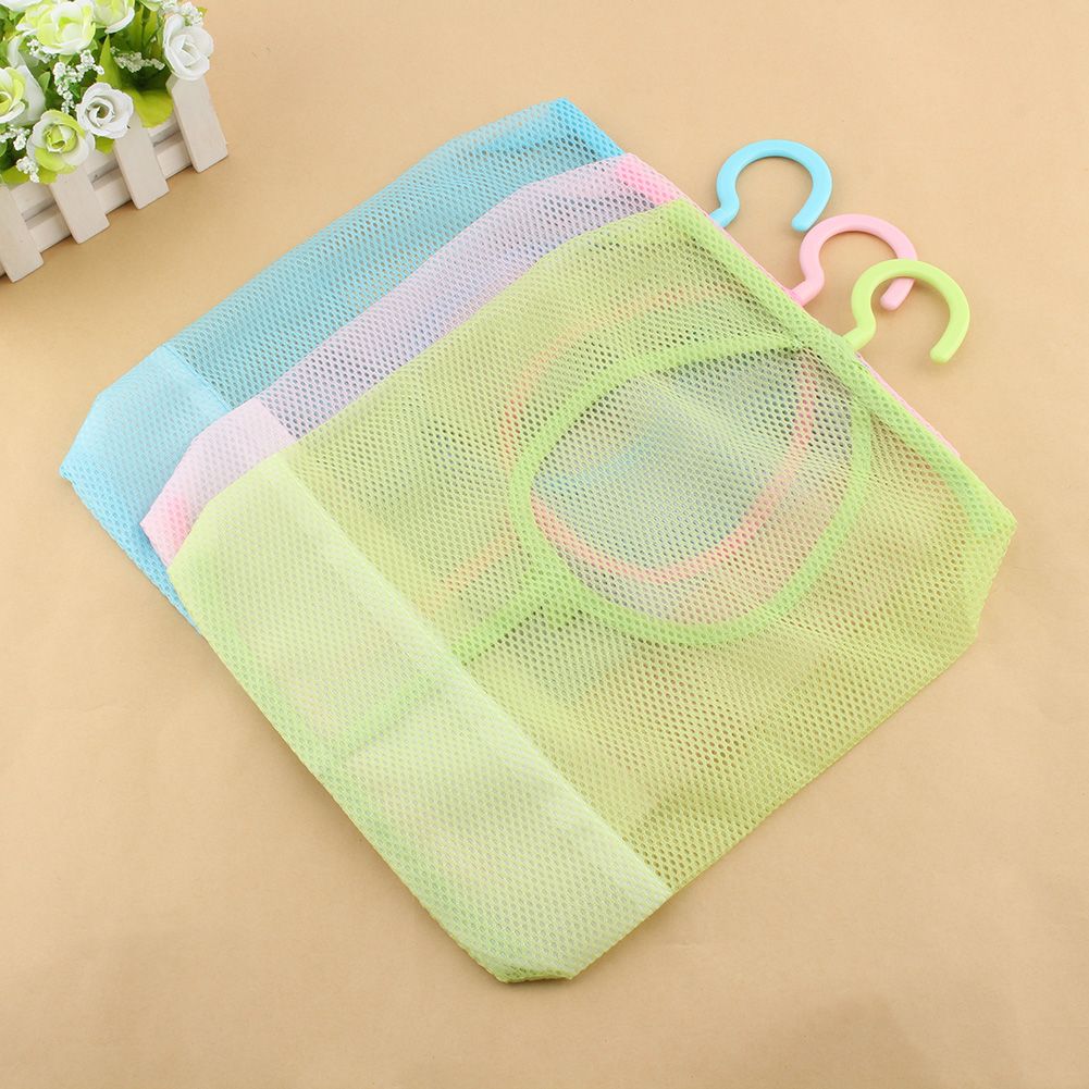 Kitchen Bathroom Hanging Storage Clothespin Mesh Bag Organizer Hanger Hook