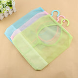 Kitchen Bathroom Hanging Storage Clothespin Mesh Bag Organizer Hanger Hook - Close-Up Angle