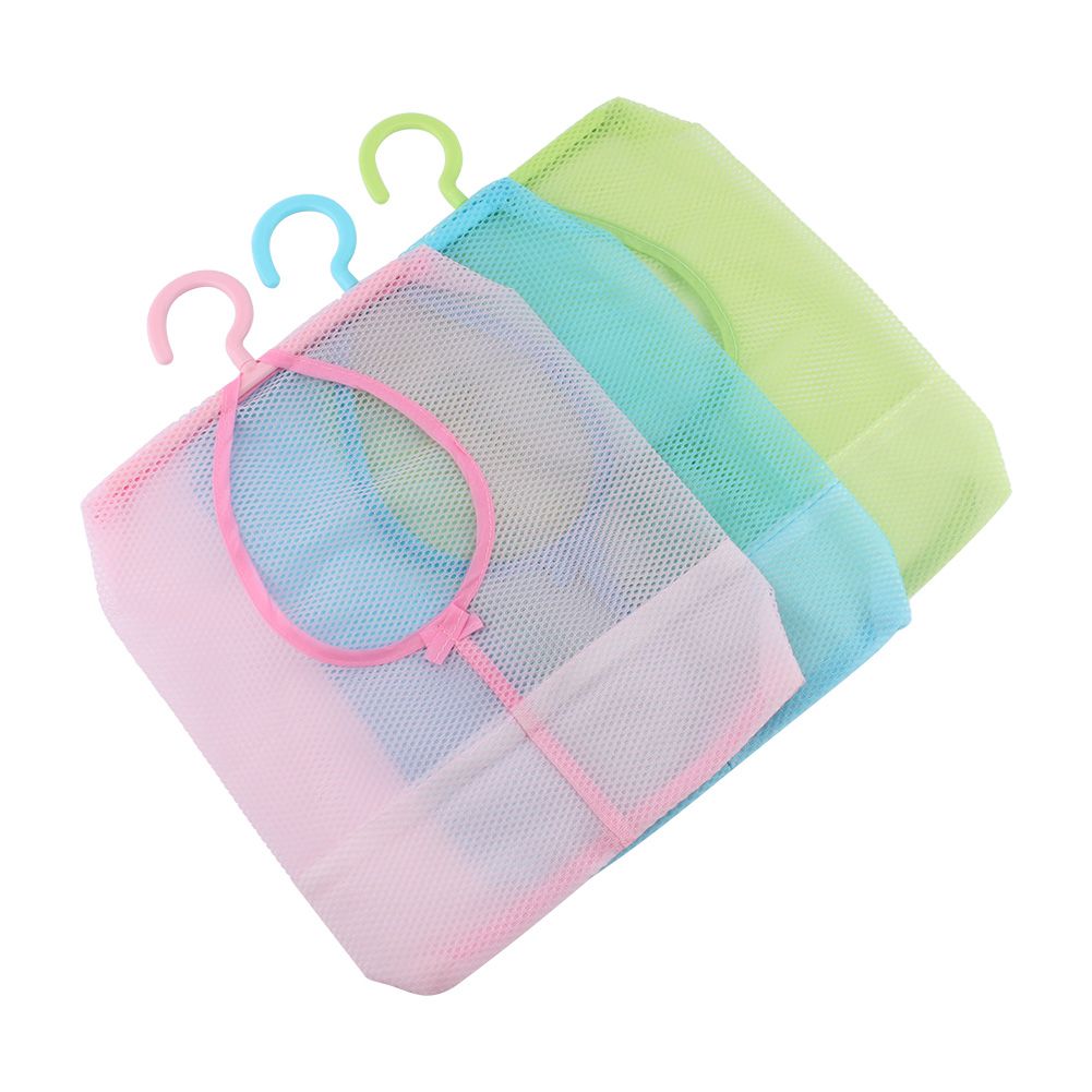 Laundry Bathroom Hanging Mesh Storage Bag Clothes Toy Net Organizer Hanger Hook