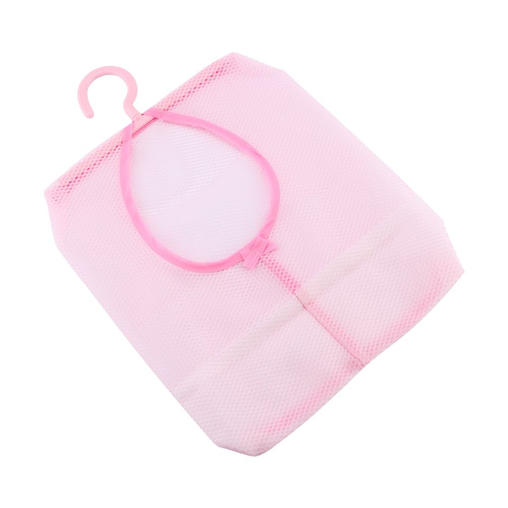 Laundry Bathroom Hanging Mesh Storage Bag Clothes Toy Net Organizer Hanger Hook