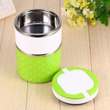 2 Layer Stainless Steel Insulation Thermo Thermal Lunch Box Food Container Hot - Front View