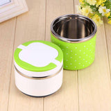2 Layer Stainless Steel Insulation Thermo Thermal Lunch Box Food Container Hot - Top-Down View