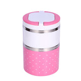 2 Layer Stainless Steel Insulation Thermo Thermal Lunch Box Food Container Hot