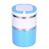 2 Layer Stainless Steel Insulation Thermo Thermal Lunch Box Food Container Hot - Low Angle
