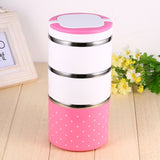3 Layer Stainless Steel Insulation Thermo Thermal Lunch Box Food Container Hot