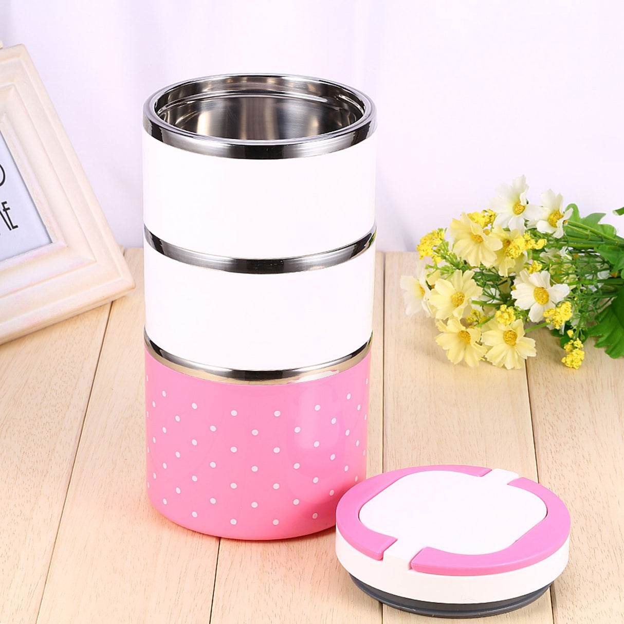 3 Layer Stainless Steel Insulation Thermo Thermal Lunch Box Food Container Hot