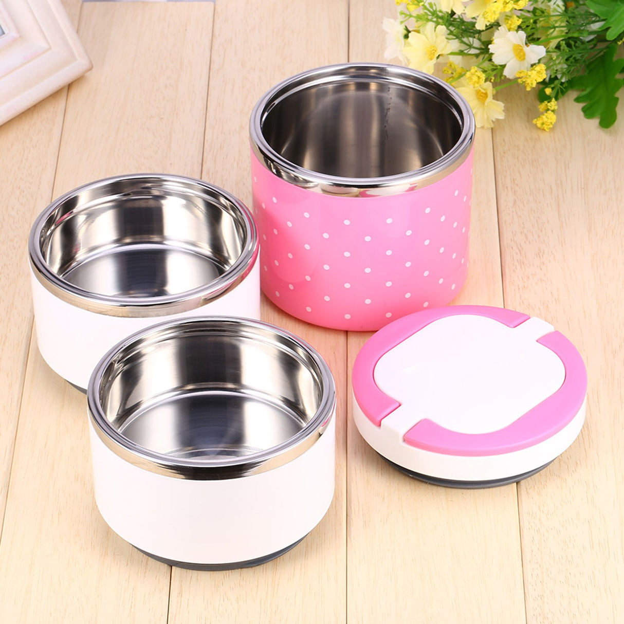 3 Layer Stainless Steel Insulation Thermo Thermal Lunch Box Food Container Hot