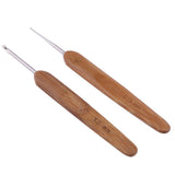 10pcs Bamboo Handle Aluminum Crochet Hook Knitting Knit Needle Weave Yarn Set
