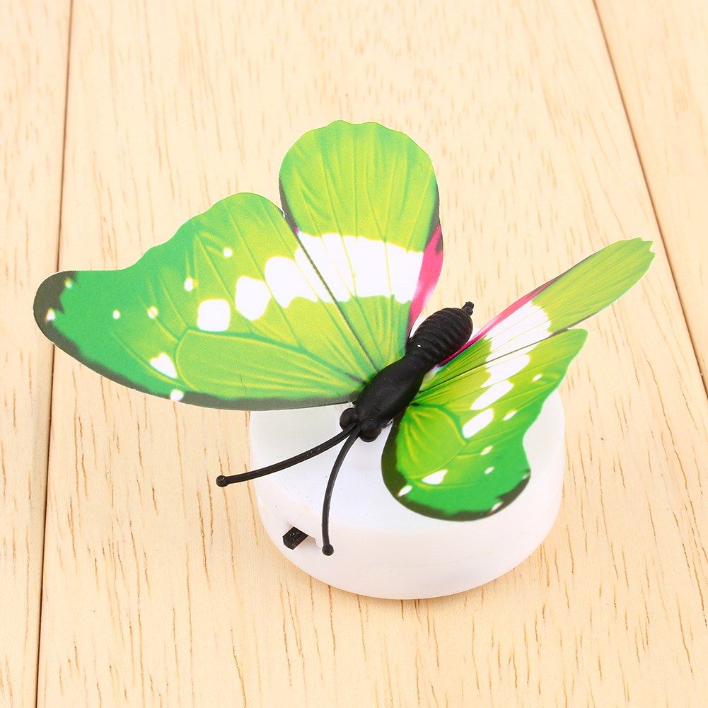 Colorful Changing Butterfly LED Night Light Lamp Home Room Desk Wall Decor AB