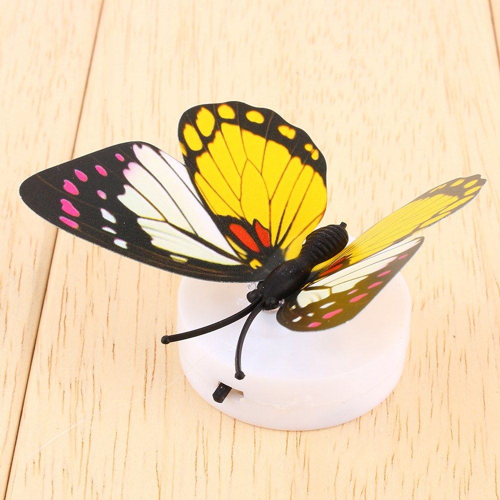 Colorful Changing Butterfly LED Night Light Lamp Home Room Desk Wall Decor AB