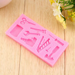 Lovely Silicone Cake Fondant Mold Topper Hammer Spanner Tools DIY Baking Moulds