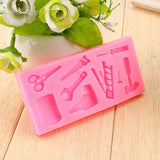 Lovely Silicone Cake Fondant Mold Topper Hammer Spanner Tools DIY Baking Moulds - 45-Degree Angle