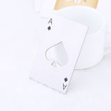 Bar Tool Bottle Soda Beer Cap Opener Wine Playing Card Ace of Spades Poker AC - Front View