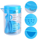 7Pcs Set Plastic Measuring Cups Spoons Measure Tea Coffee Kitchen Utensil Blue