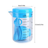 7Pcs Set Plastic Measuring Cups Spoons Measure Tea Coffee Kitchen Utensil Blue