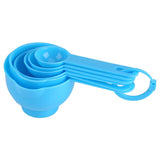 7Pcs Set Plastic Measuring Cups Spoons Measure Tea Coffee Kitchen Utensil Blue