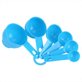 7Pcs Set Plastic Measuring Cups Spoons Measure Tea Coffee Kitchen Utensil Blue