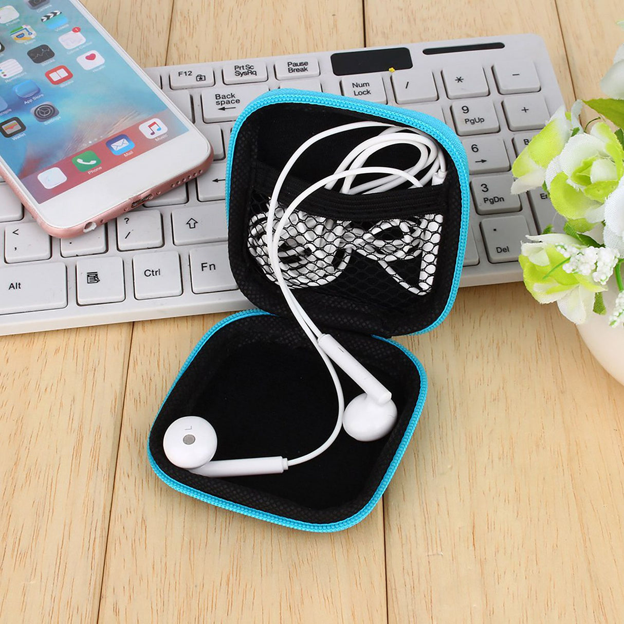 Hard Box Gadget Case Storage Pouch For Key Ring Headphones Cable USB Data Line