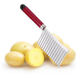 Potato Wavy Edged Knife Multifunction Stainless Steel Fruit Cutting Cooking Tool - Front View