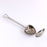 1X Stainless Steel Filter Tea Infuser Heart Shape Spoon Strainer Ball Novelty - Side View